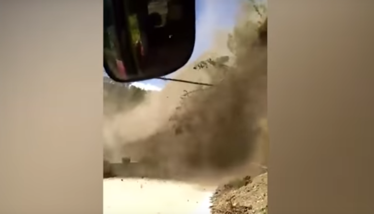 conductor graba momento en el que bus casi queda sepultado filipinas tifon yuto desastre natural