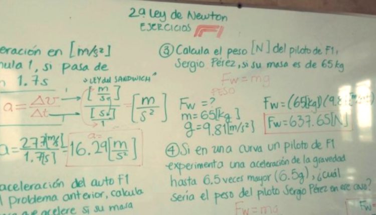 maestra enseña fisica formula 1