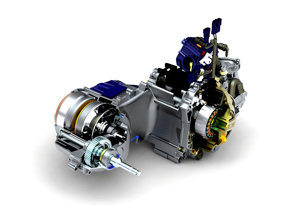Двигатель гибрид купить. Модель двигателя Piaggio 300. Piaggio mp3 Hybrid батарея. Гибридный скутер. Гибридный двигатель электродвигатель скутер.